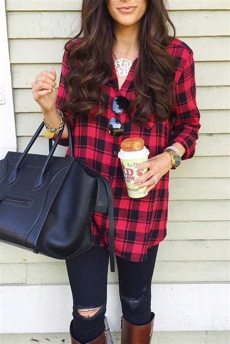 mixing flannel outfits.